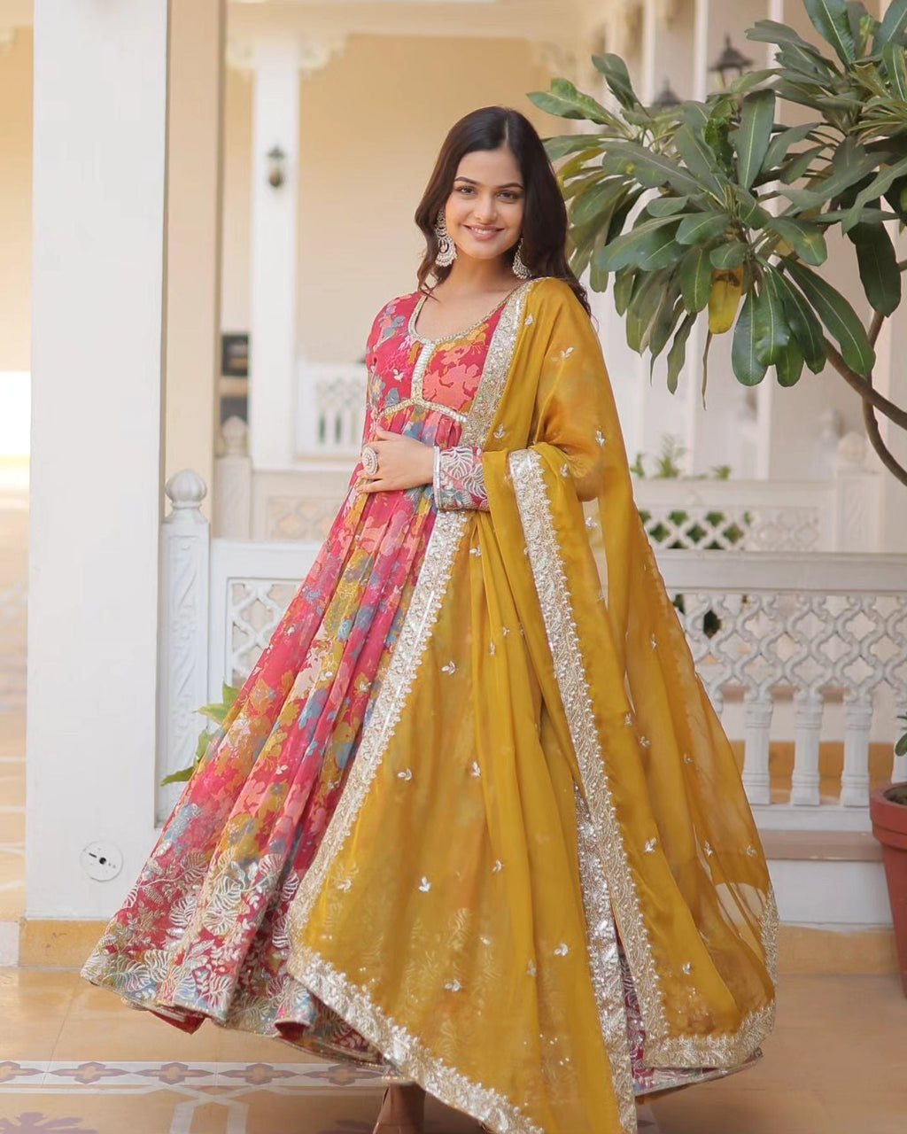 Eloriya Premium Quality Anarkali Suit Set - L(40'') | Eloriya India
