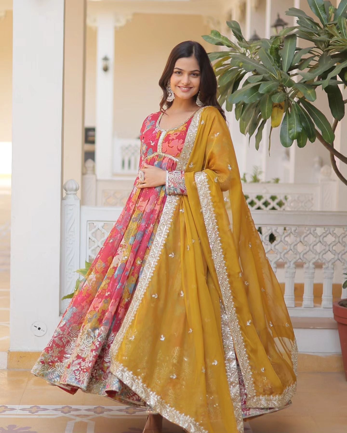 Eloriya Premium Quality Anarkali Suit Set - L(40'') | Eloriya India
