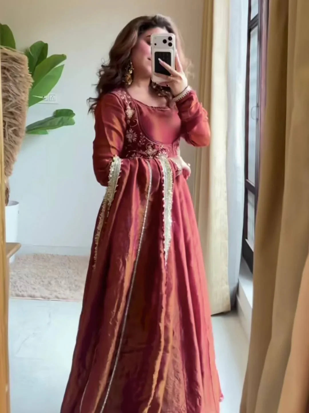 Eloriya Mita Heavy Traditional Embroidered Koti Anarkali Suit Set - M [38] | Eloriya India