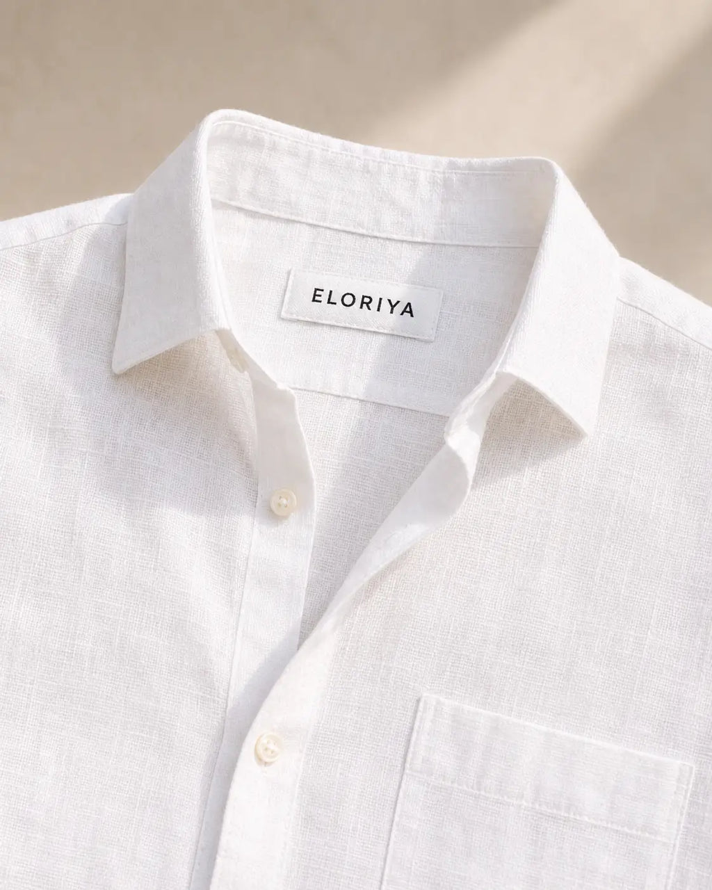 Eloriya Bright White Luxurious Linen Shirt