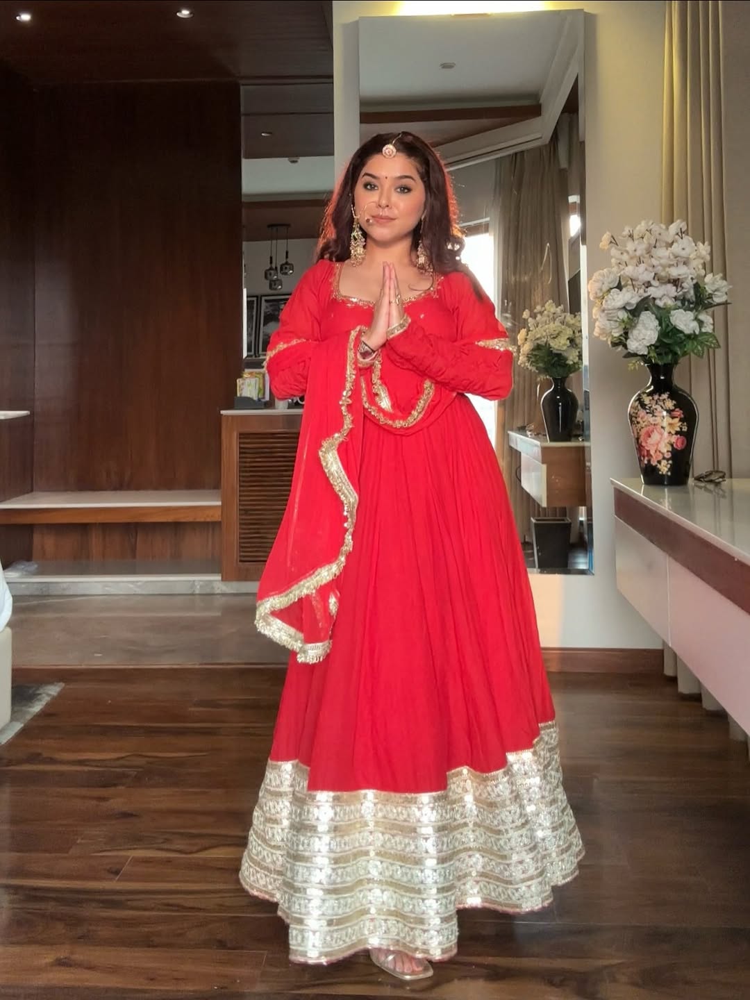 Eloriya Maharani Red Karva Chauth Special Anarkali Suit Set | Eloriya India