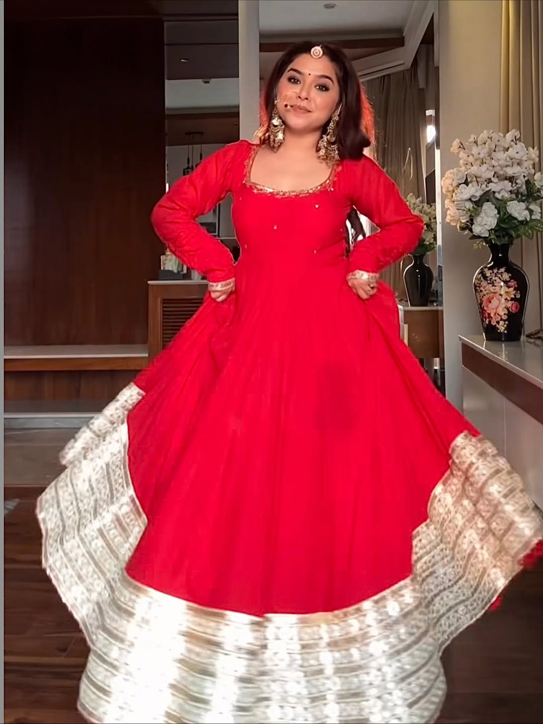 Eloriya Maharani Red Karva Chauth Special Anarkali Suit Set | Eloriya India