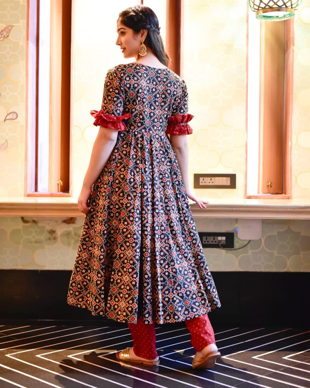 Eloriya Rayon Gown Kurta And Pant Set Ac-7005 | Eloriya India