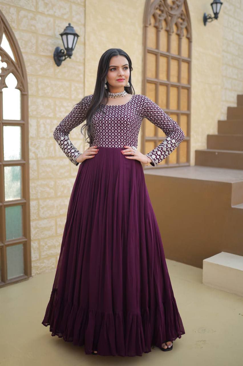Eloriya Saniya's Wine Gown - S | Eloriya India