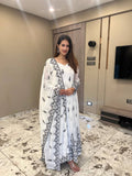Eloriya White Design Premium Anarkali Suit Set - M [38] | Eloriya India