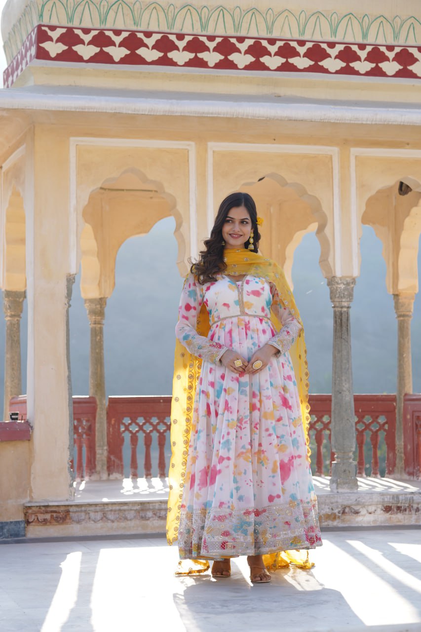 Eloriya Premium Quality Malti Anarkali Suit Set - S [36] | Eloriya India