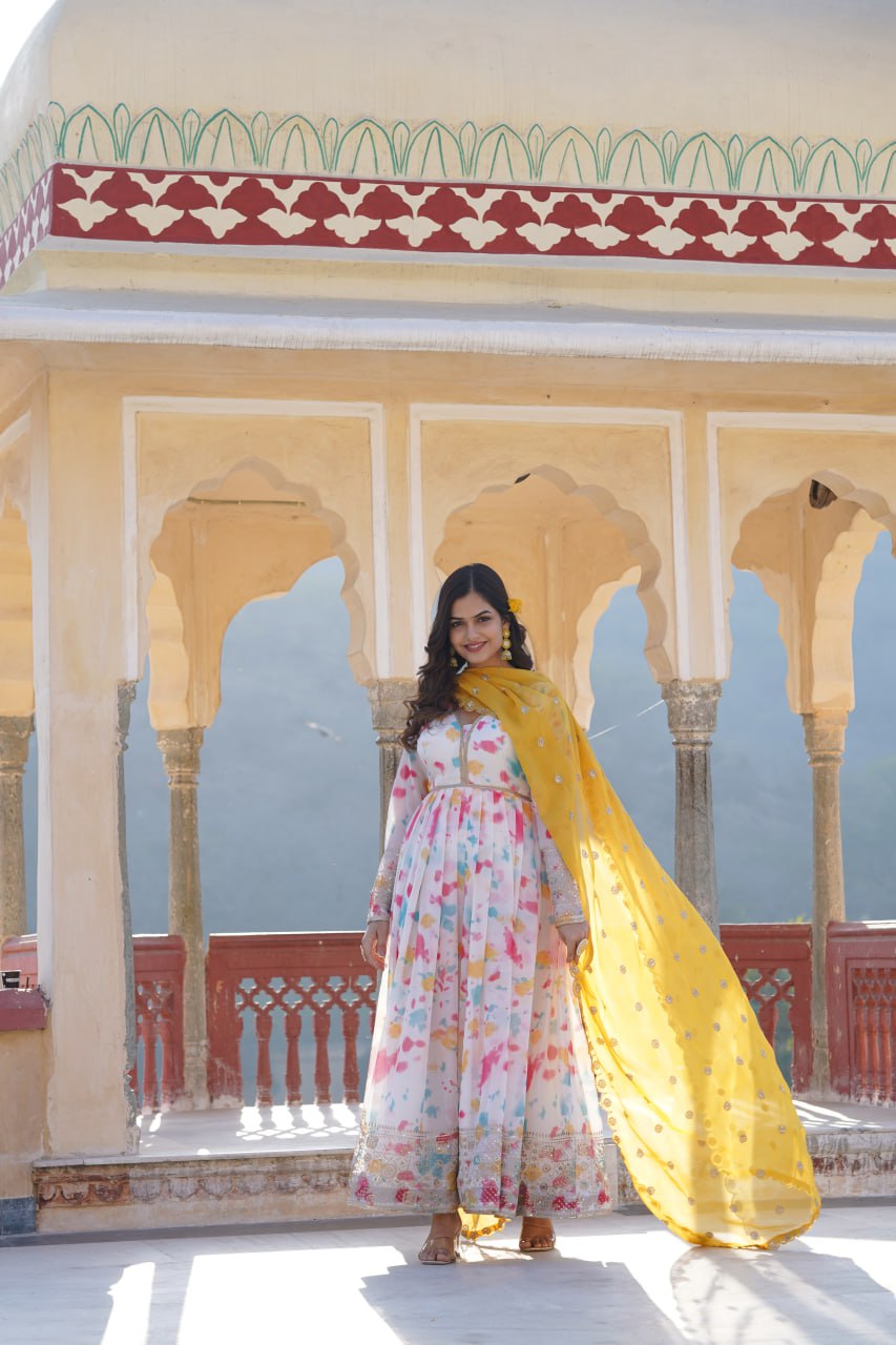 Eloriya Premium Quality Malti Anarkali Suit Set - XS [34] | Eloriya India