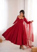 Eloriya Premium Maroon Anarkali Suit Set - M [38] | Eloriya India