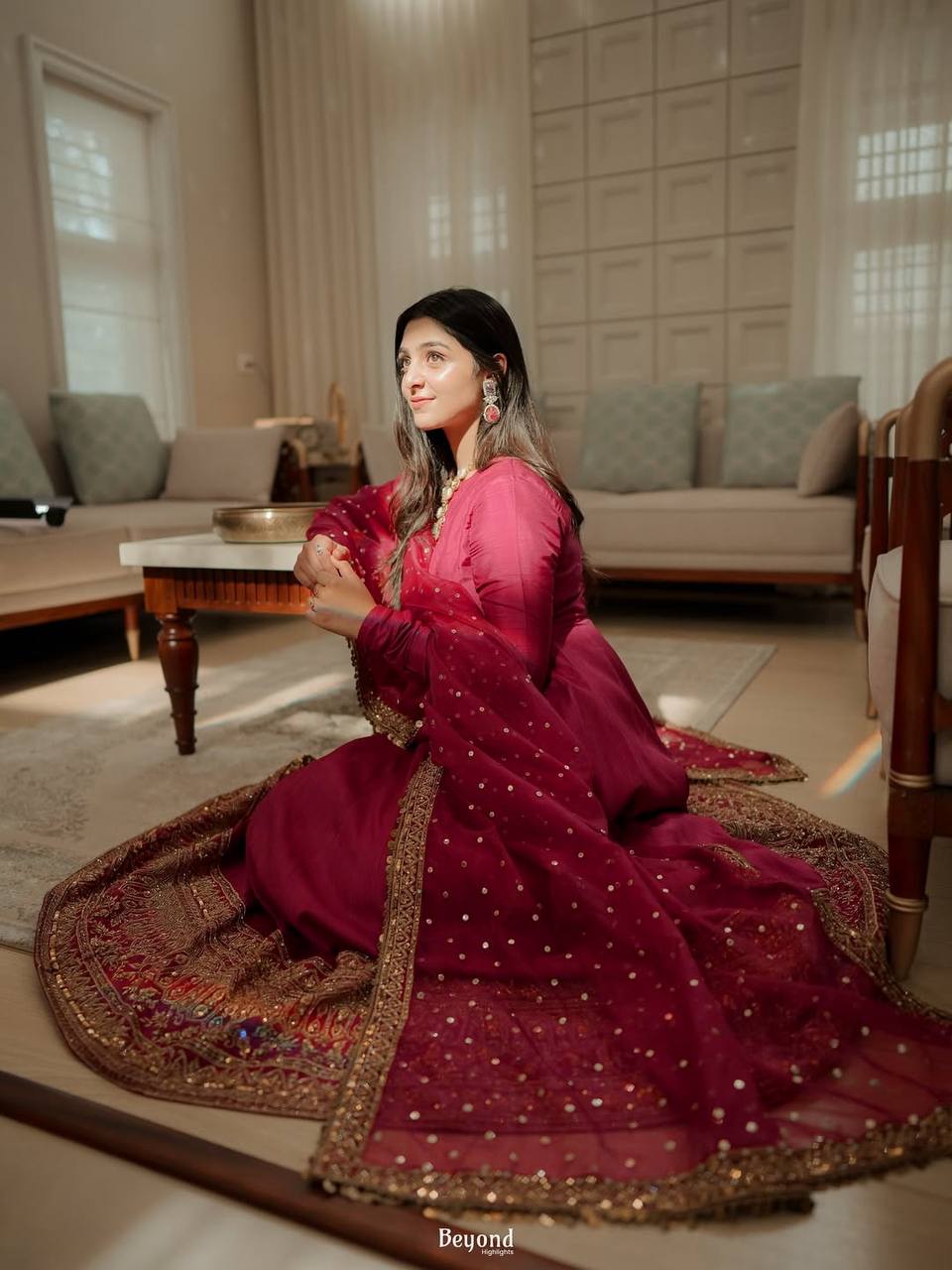 Eloriya Noor Pink Color Embroidered Work Anarkali Suit Set - XL [42] | Eloriya India