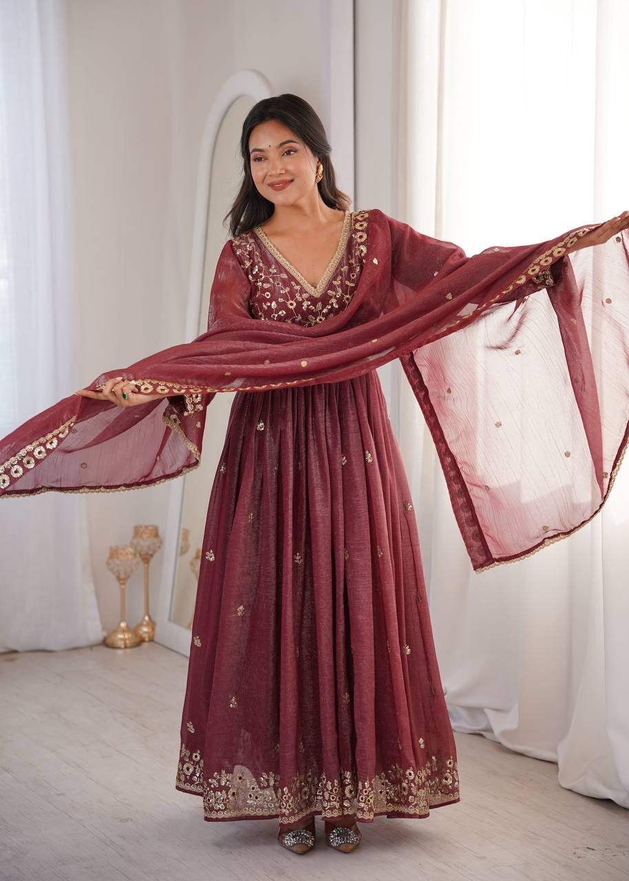Eloriya Nitya's Sequins Embroidery Designer Suit Set | Eloriya India