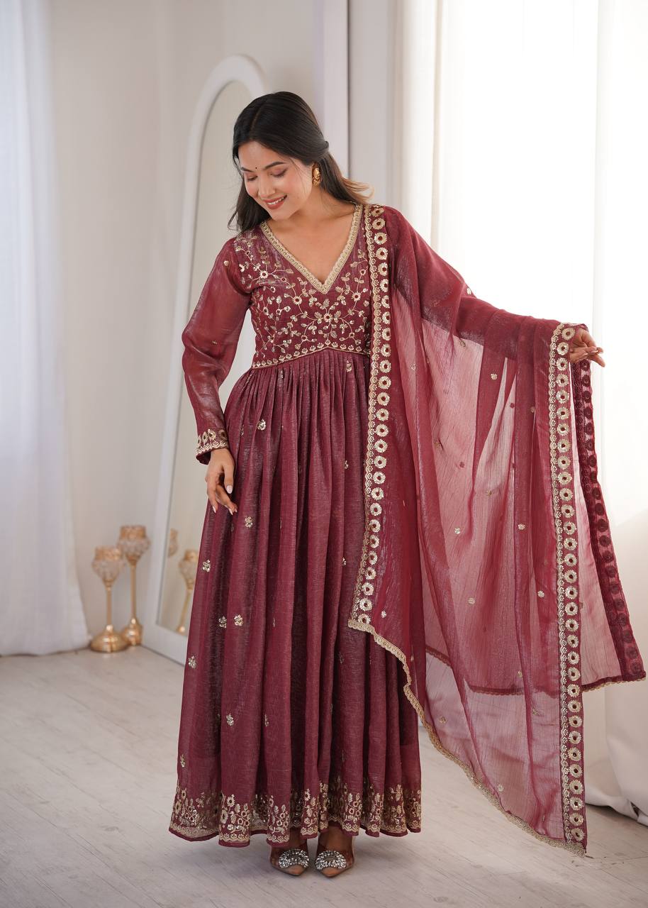 Eloriya Nitya's Sequins Embroidery Designer Suit Set | Eloriya India