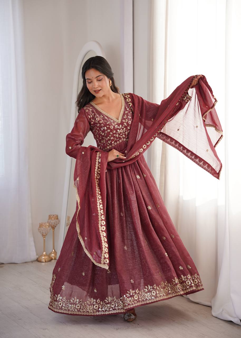 Eloriya Nitya's Sequins Embroidery Designer Suit Set - S [36] | Eloriya India