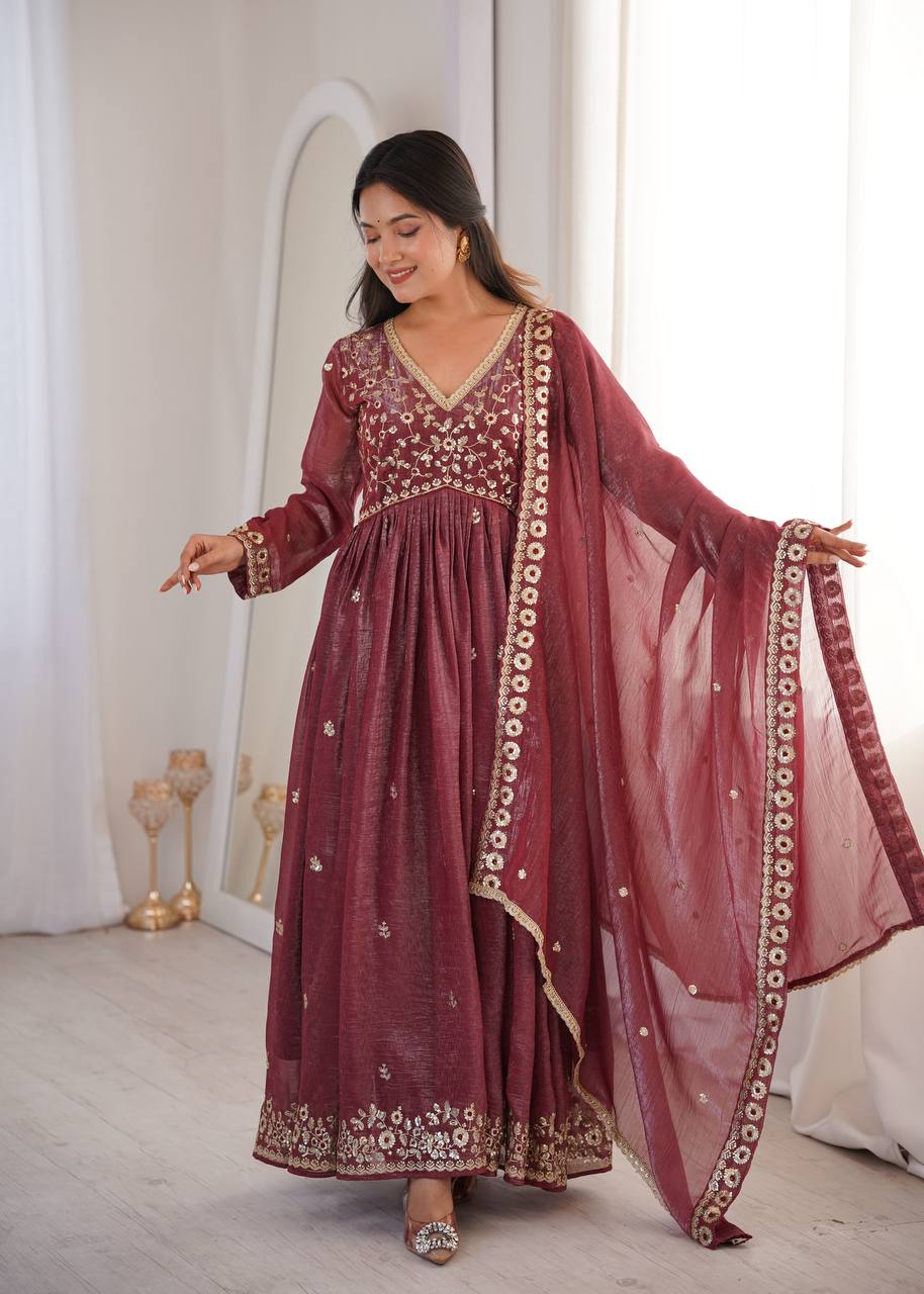 Eloriya Nitya's Sequins Embroidery Designer Suit Set - L [40] | Eloriya India