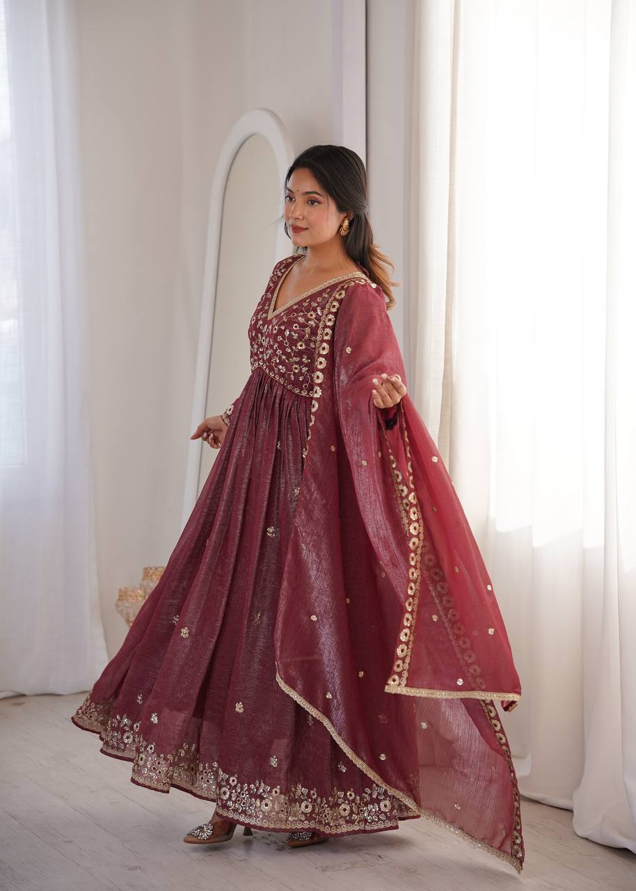 Eloriya Nitya's Sequins Embroidery Designer Suit Set - XL [42] | Eloriya India