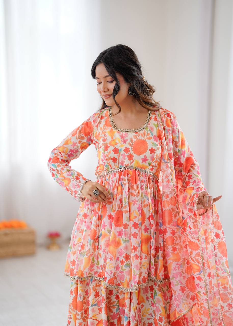 Eloriya New Designer Kediya Kurta Palazzo Set | Eloriya India
