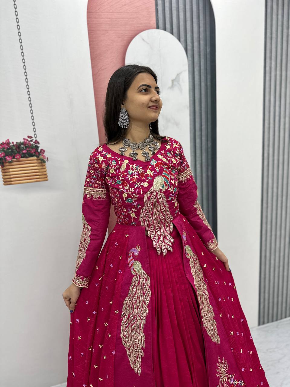 Eloriya Premium Quality Heavy Traditional Crop Top With Shrug - M [38] | Eloriya India