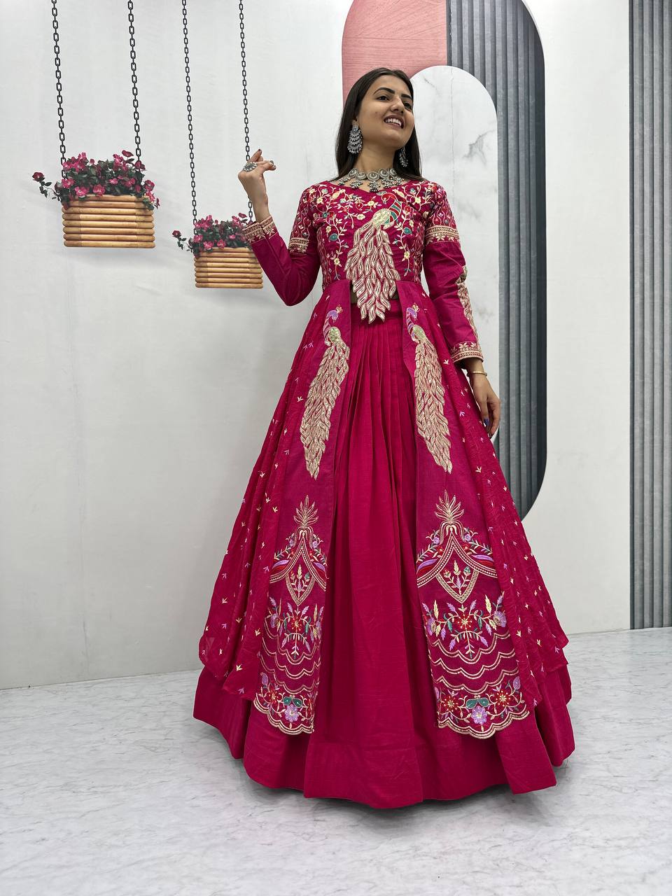 Eloriya Premium Quality Heavy Traditional Crop Top With Shrug - S [36] | Eloriya India