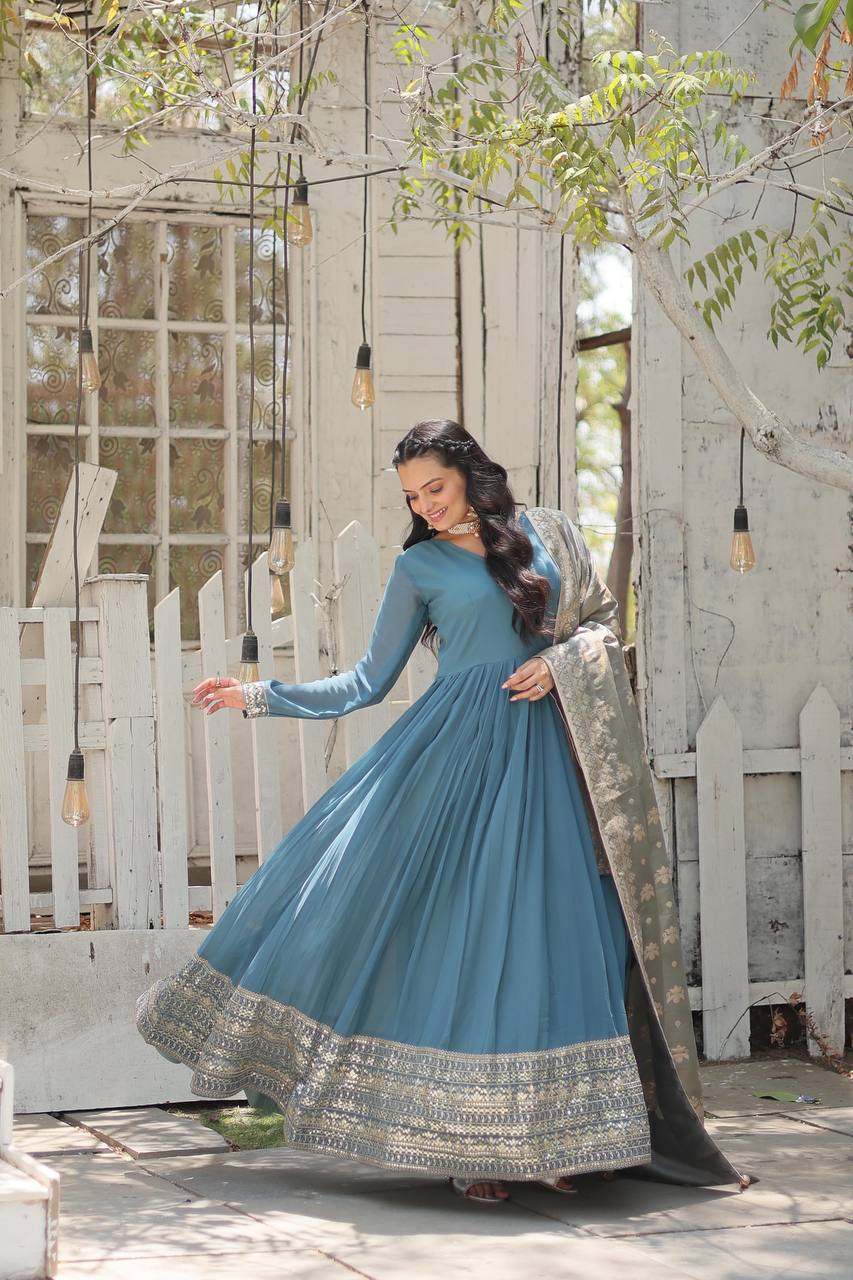 Eloriya New Class Gown-With-Dupatta Collections Lw-9184 - Pink | Eloriya India
