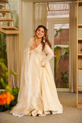 Eloriya Elegant Ivory Wedding Wear Heavy Embroidered Anarkali Suit - S [36] | Eloriya India