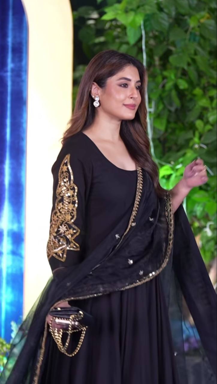 Eloriya Tiana Premium Black Anarkali Suit Set - XL [42] | Eloriya India