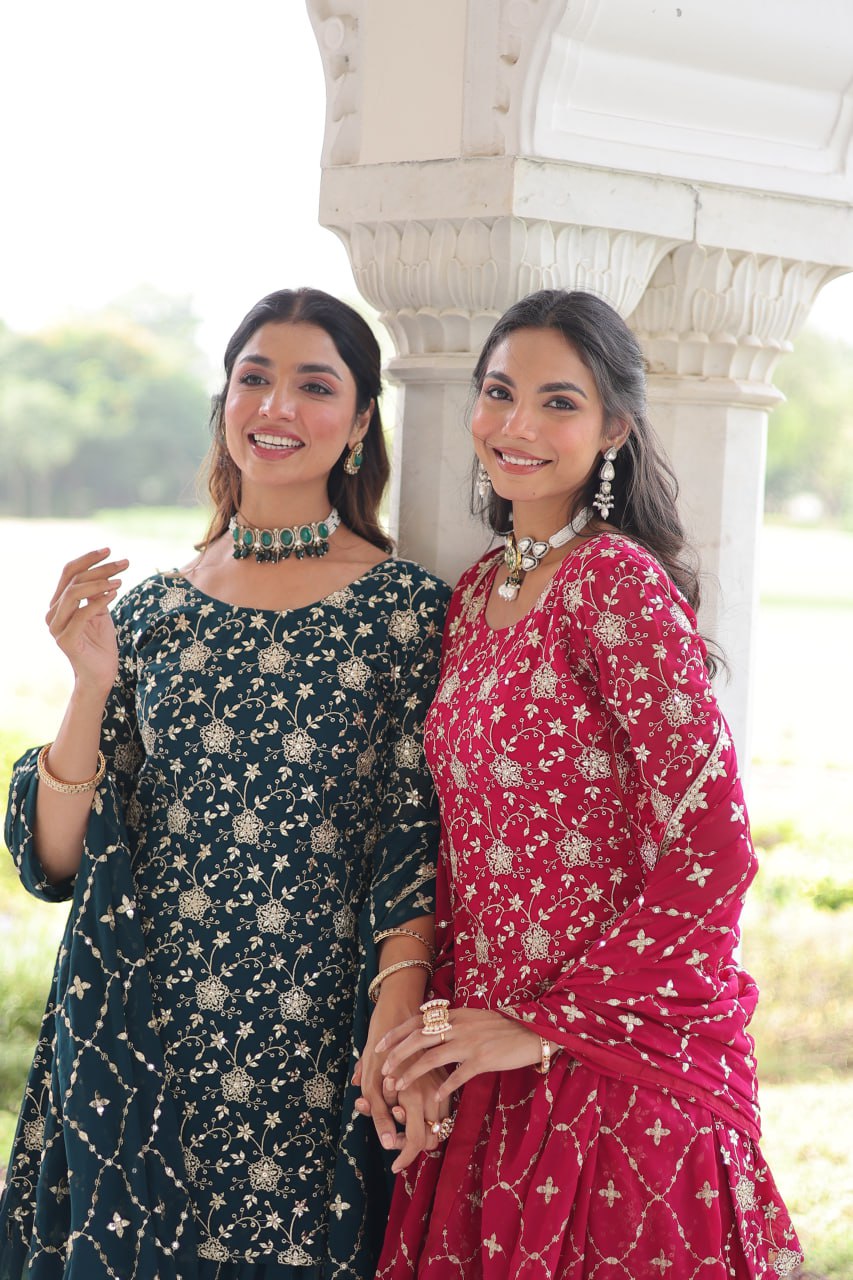 Eloriya Premium Embroidered Sharara Suit | Eloriya India