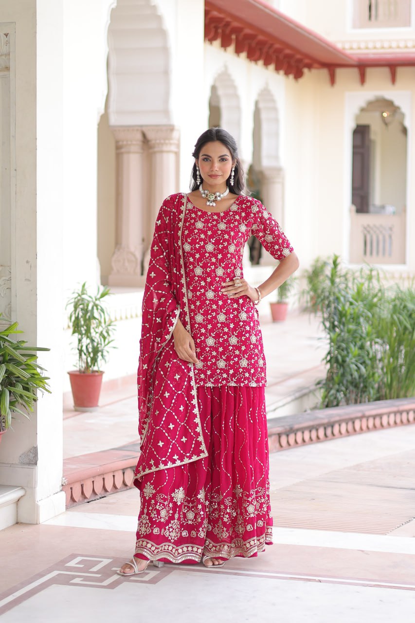 Eloriya Premium Embroidered Sharara Suit | Eloriya India