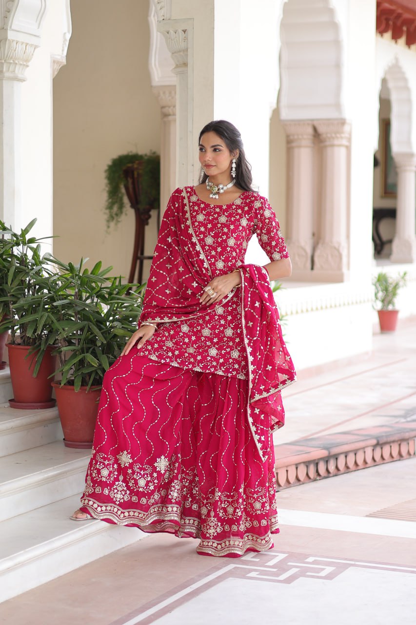 Eloriya Premium Embroidered Sharara Suit | Eloriya India