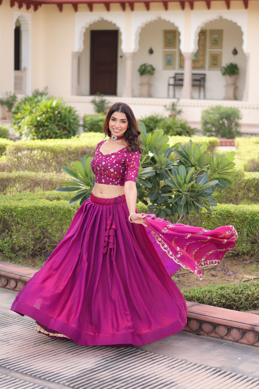 Eloriya Luxury Thread & Sequins Readymade Lehenga Set | Eloriya India
