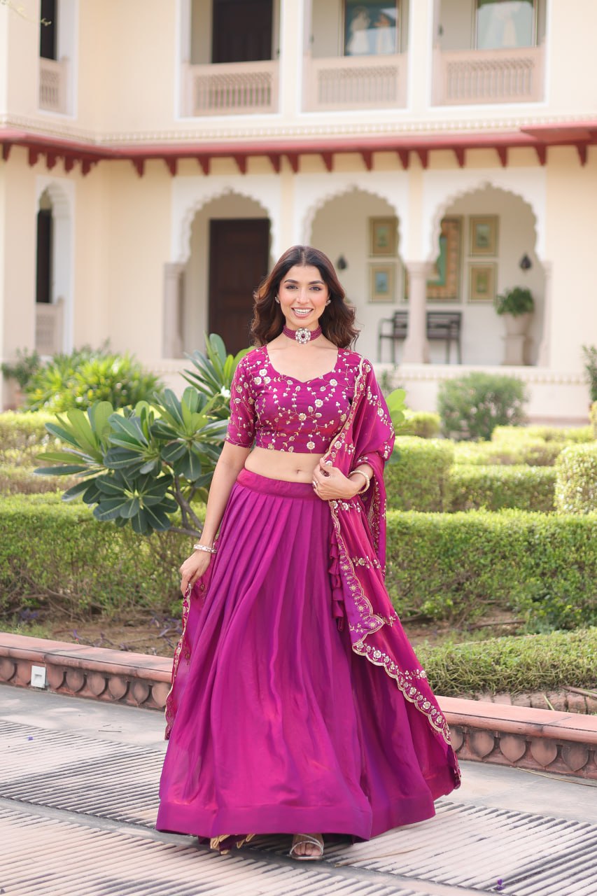 Eloriya Luxury Thread & Sequins Readymade Lehenga Set | Eloriya India