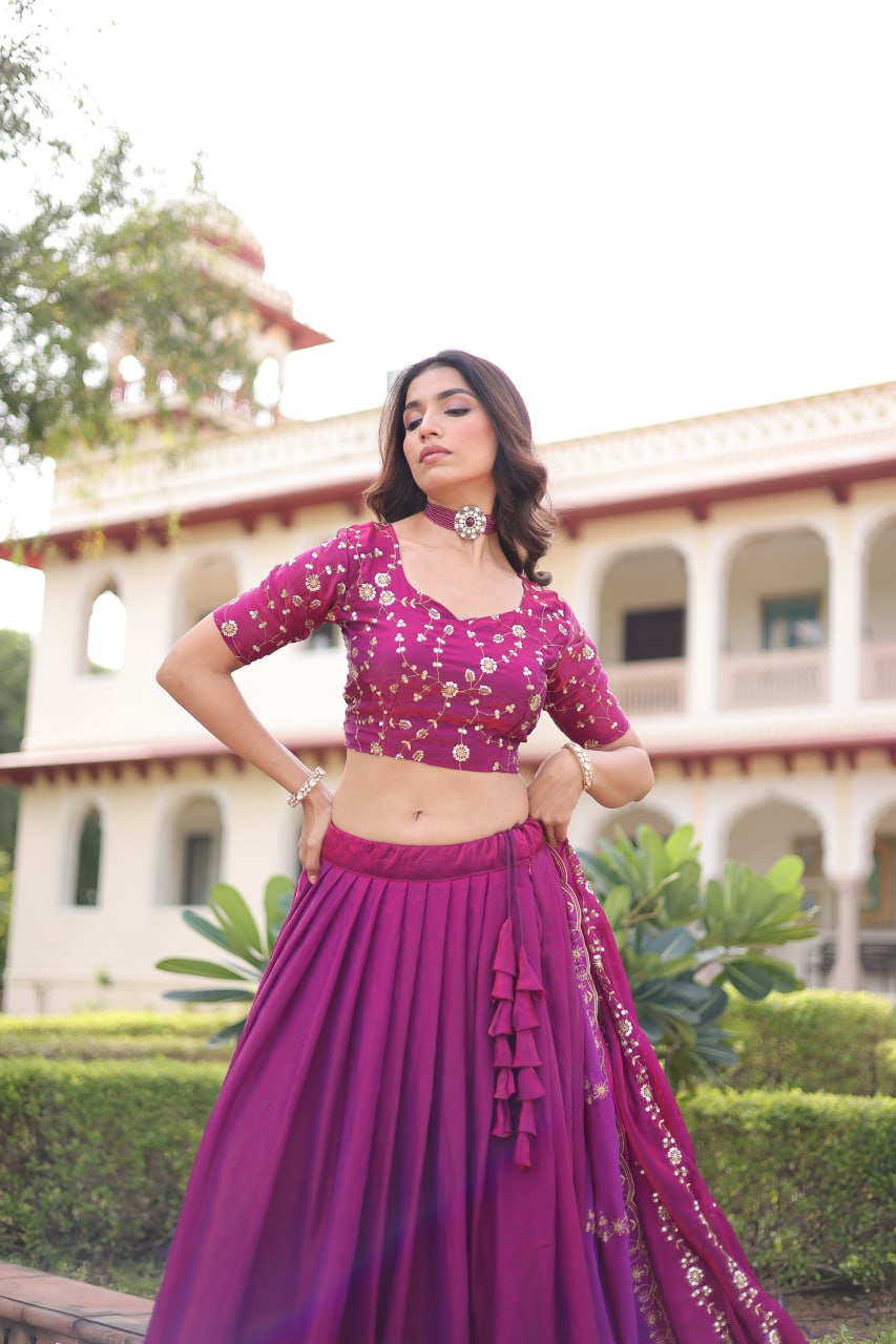 Eloriya Luxury Thread & Sequins Readymade Lehenga Set | Eloriya India