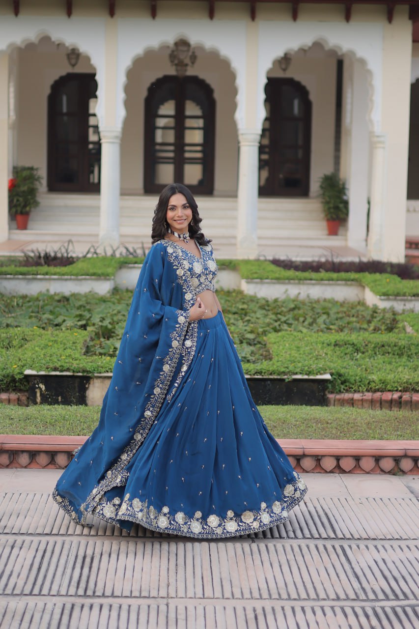 Eloriya Luxury Thread & Sequins Readymade Lehenga Set | Eloriya India