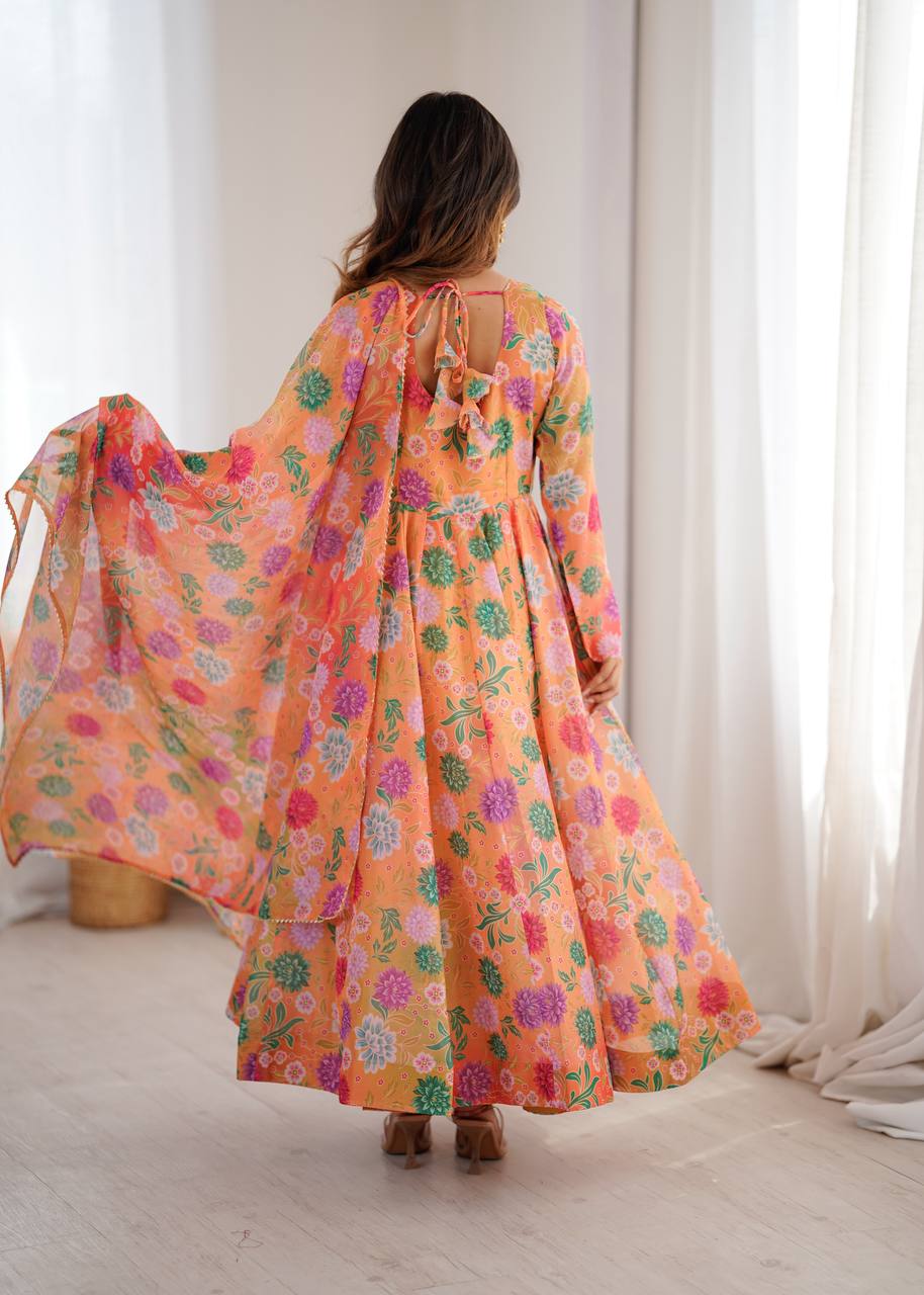 Eloriya Hirva's Pastel Floral Flow Gown Set | Eloriya India