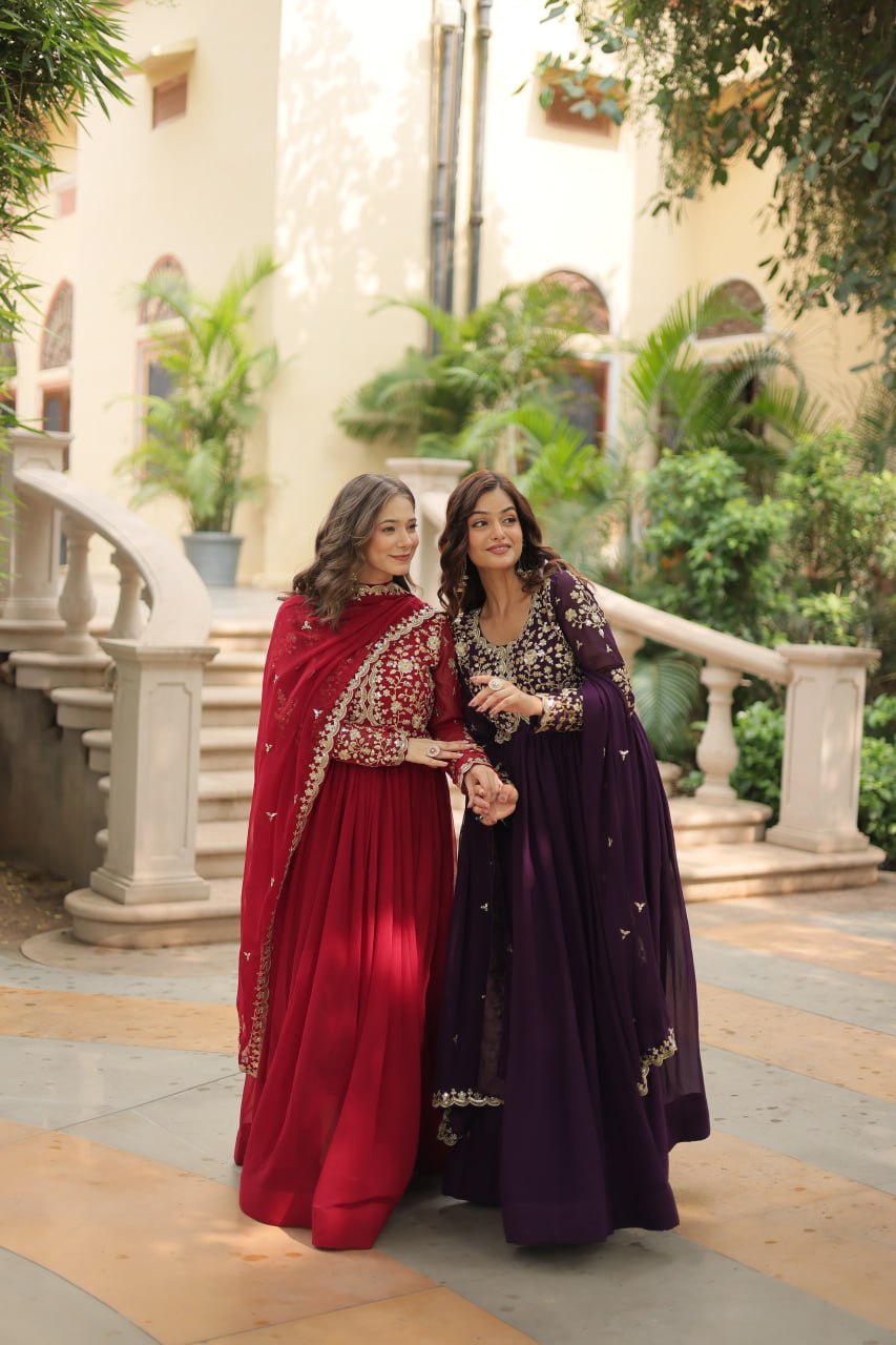Eloriya Payal's Blooming Gown With Sequins-Multi Embroidered Work L9195 | Eloriya India