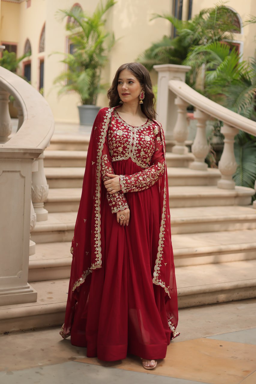 Eloriya Payal's Blooming Gown With Sequins-Multi Embroidered Work L9195 | Eloriya India