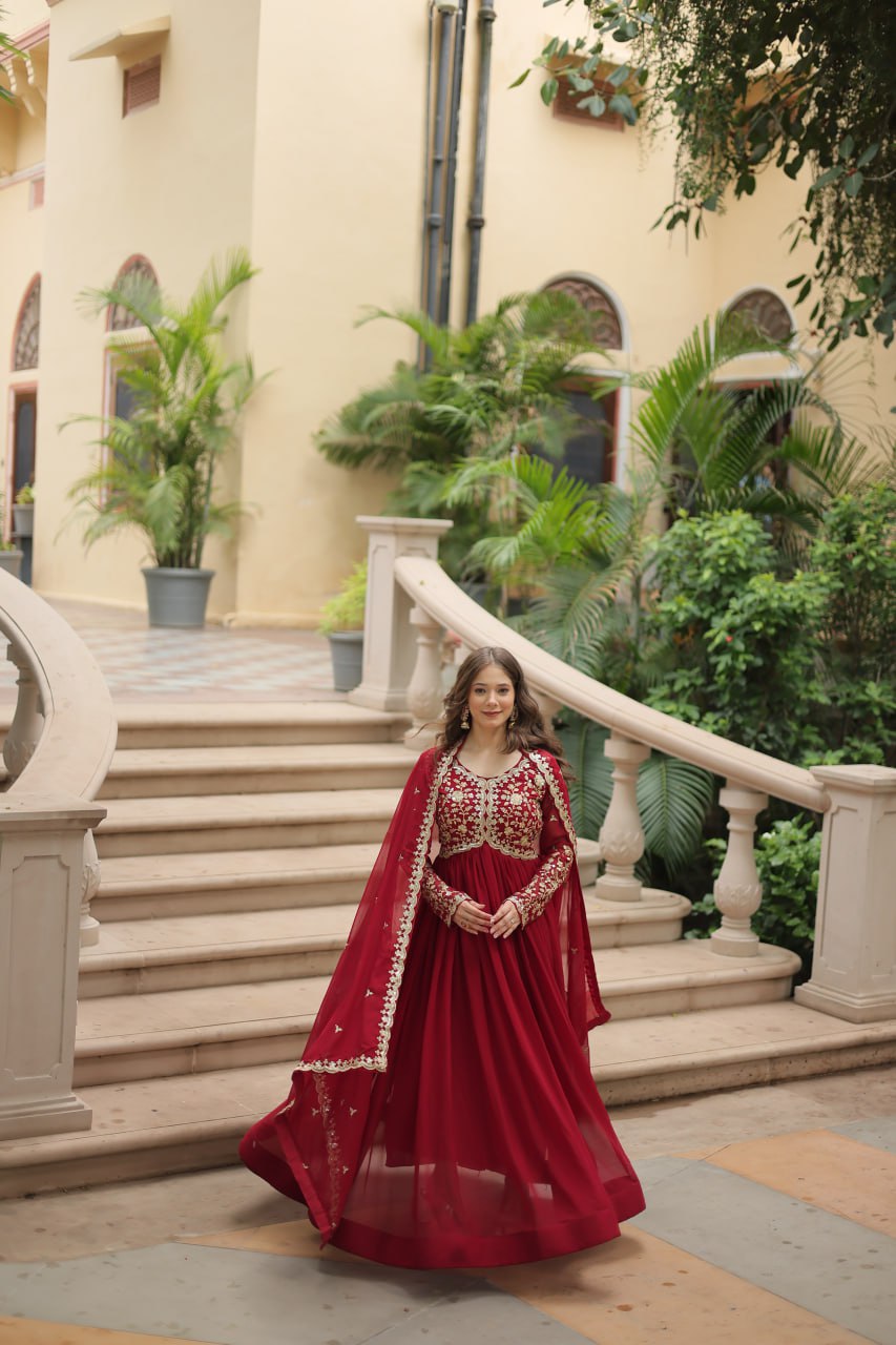Eloriya Payal's Blooming Gown With Sequins-Multi Embroidered Work L9195 | Eloriya India