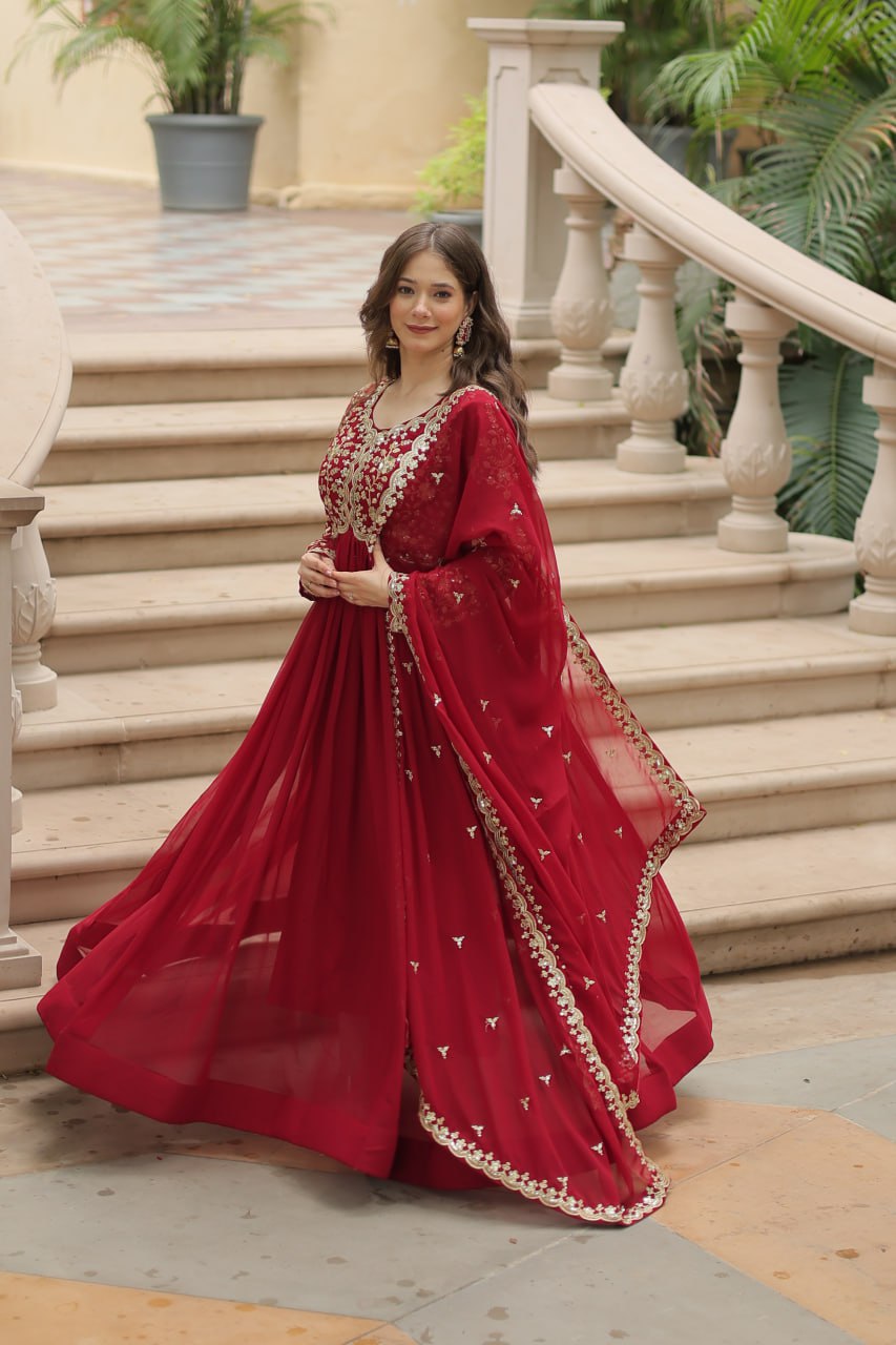 Eloriya Payal's Blooming Gown With Sequins-Multi Embroidered Work L9195 | Eloriya India