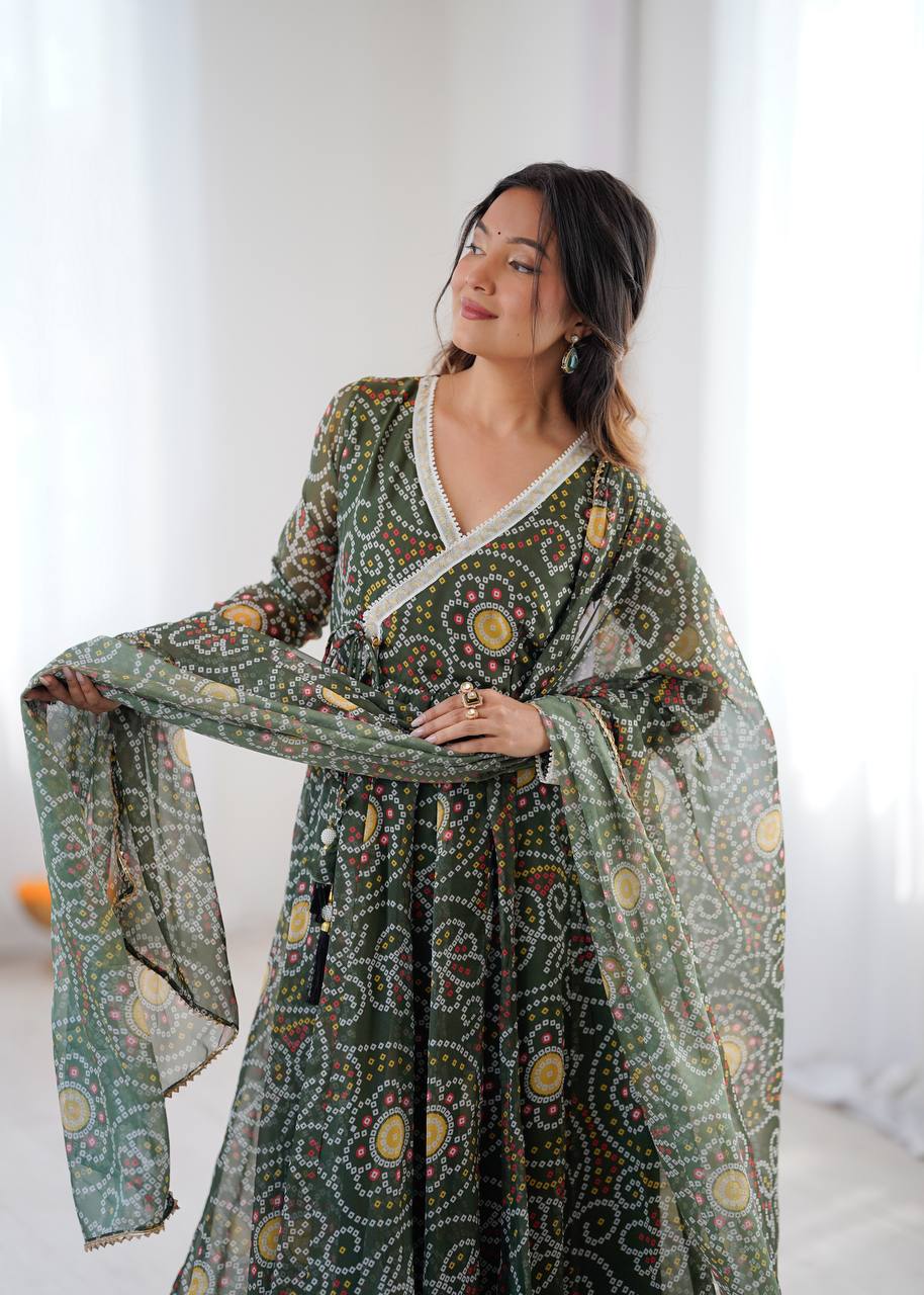 Eloriya Flowy Printed Georgette Anarkali Suit Set | Eloriya India