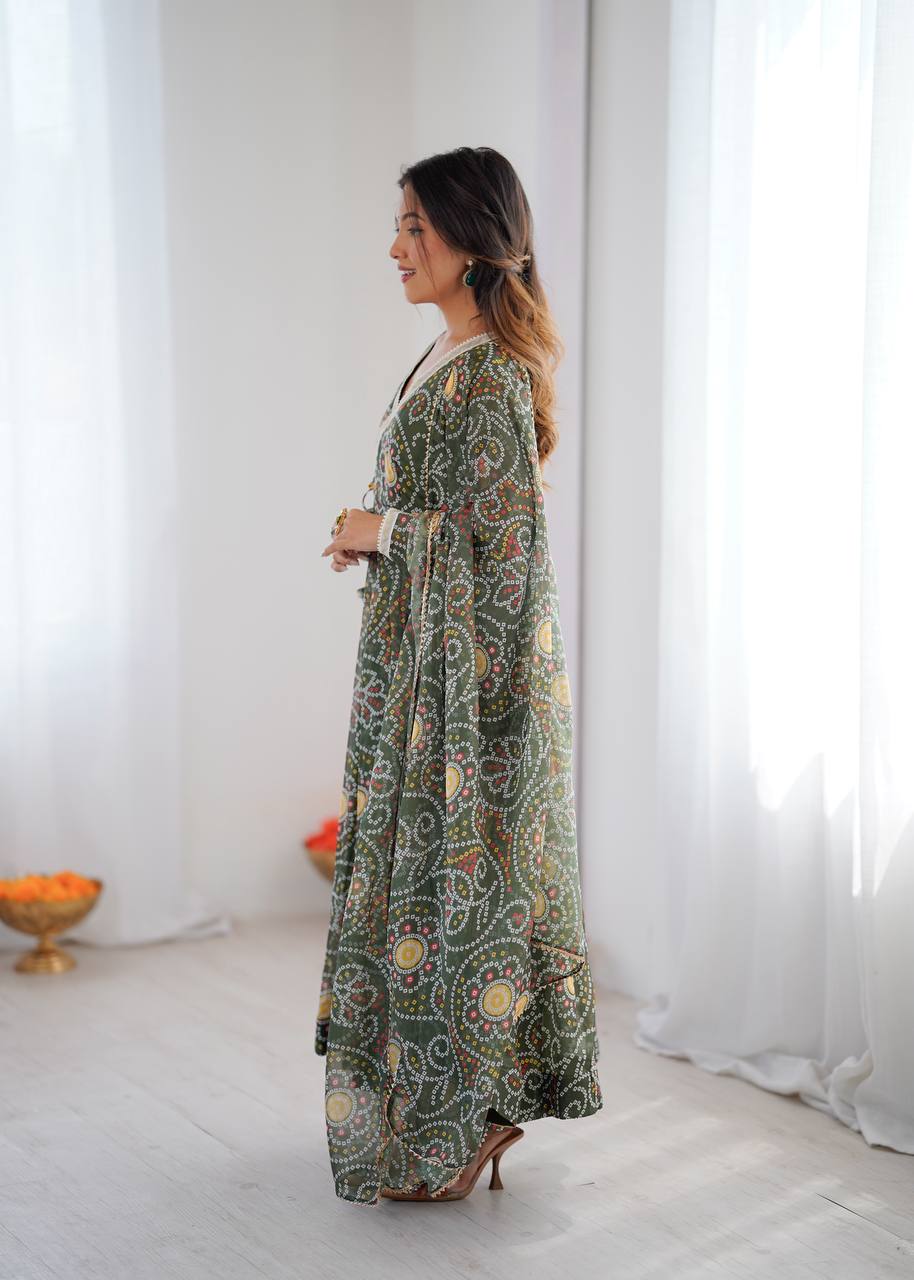 Eloriya Flowy Printed Georgette Anarkali Suit Set | Eloriya India