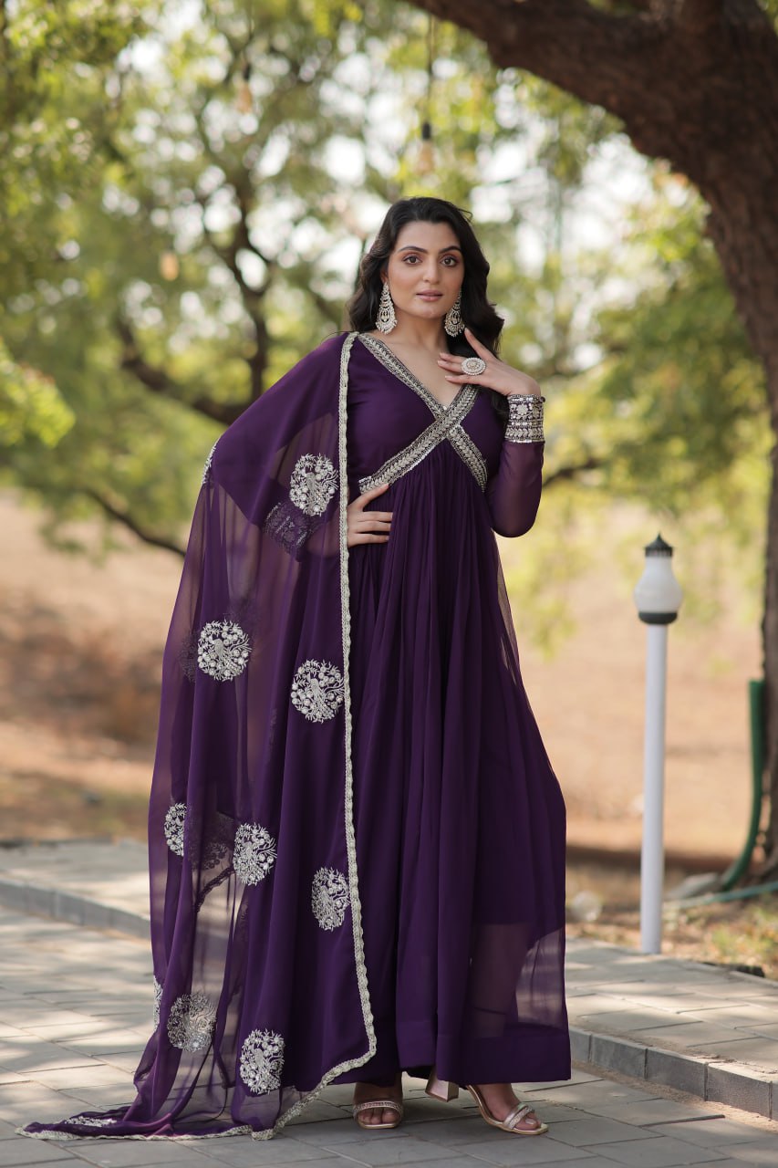 Eloriya Shiwani Premium Readymade Alia Cut Gown With Dupatta Set Ka-1107 | Eloriya India