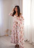 Eloriya Prinsi's Premium Printed Georgette Gown Set - 2XL [44] | Eloriya India
