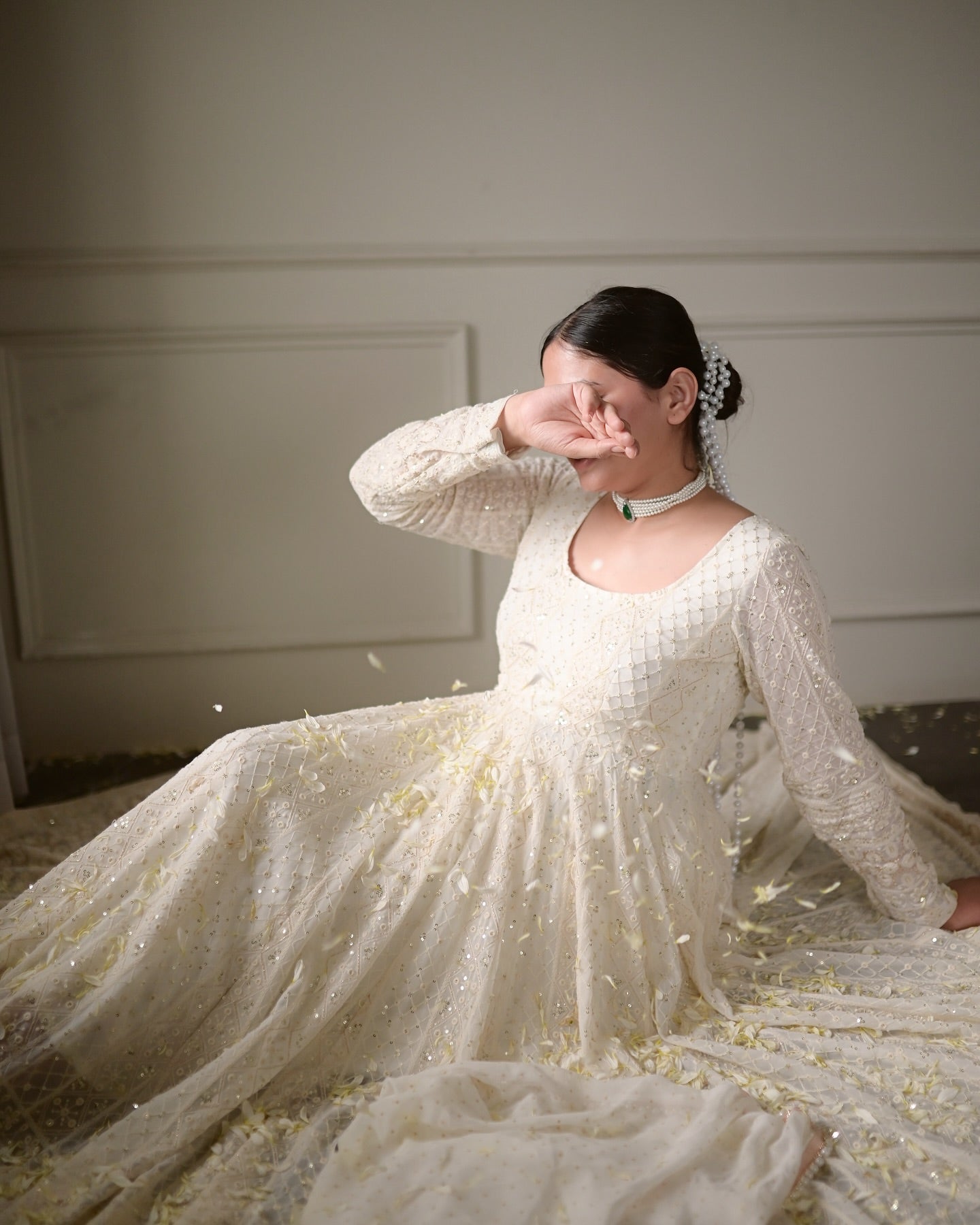 Eloriya New Design Premium Anarkali Suit Set - OFF-WHITE | Eloriya India